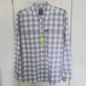 Wrangler Performance classic fit long sleeve Men's shirt plaid gray XL